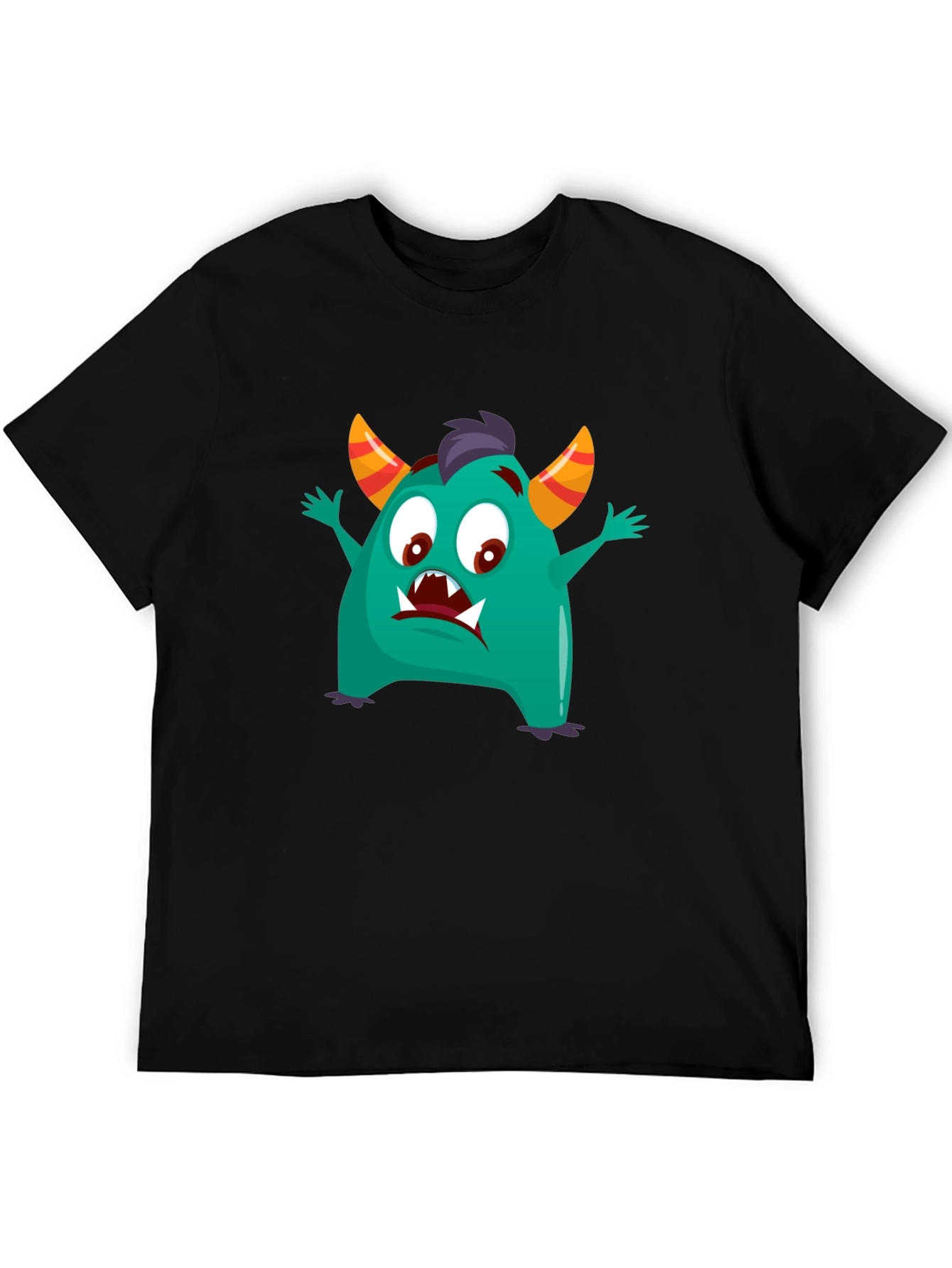 Fun Monster Graphic Tee - Black Cotton
