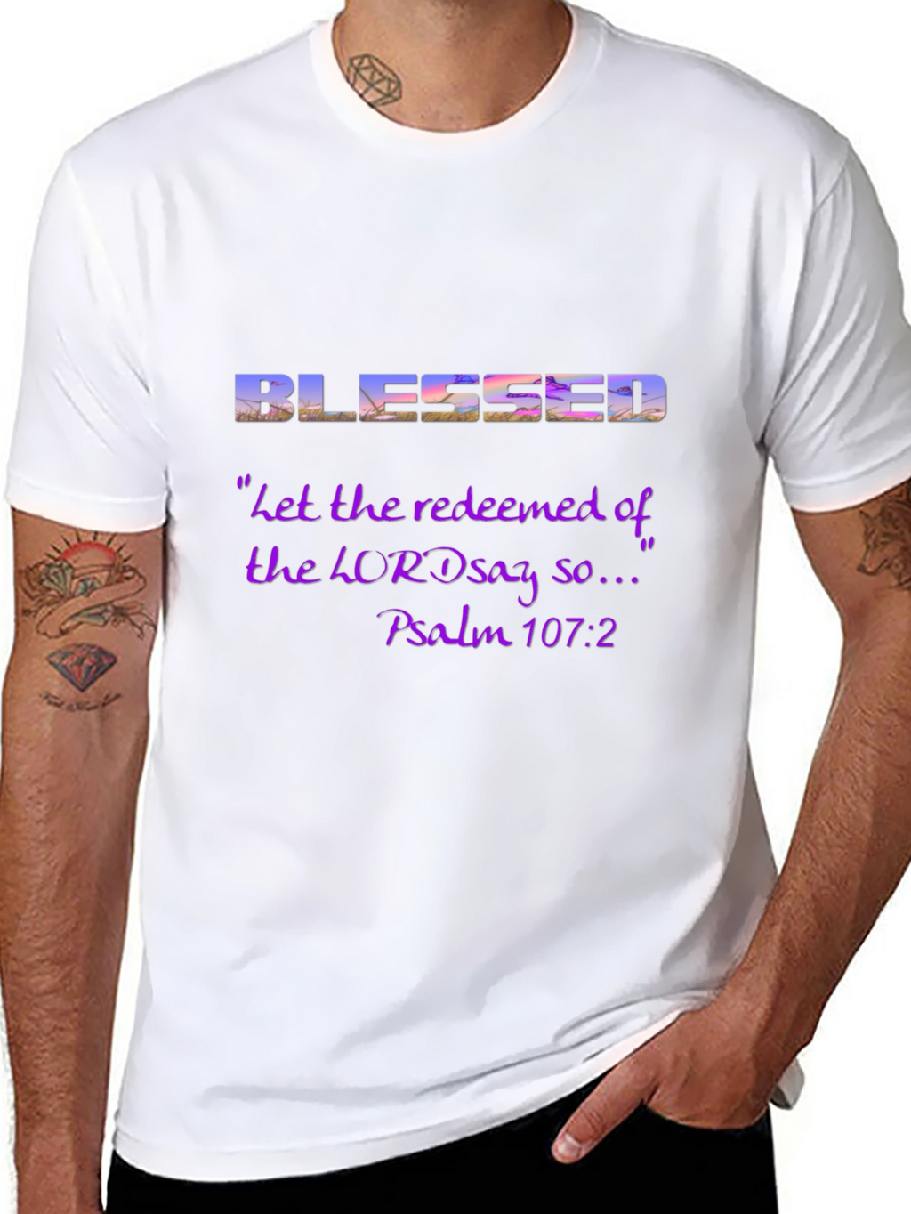 Blessed Psalm 107:2 Graphic T-Shirt