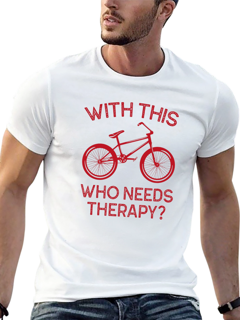 Cycling Therapy T-Shirt: Biker Humor Tee