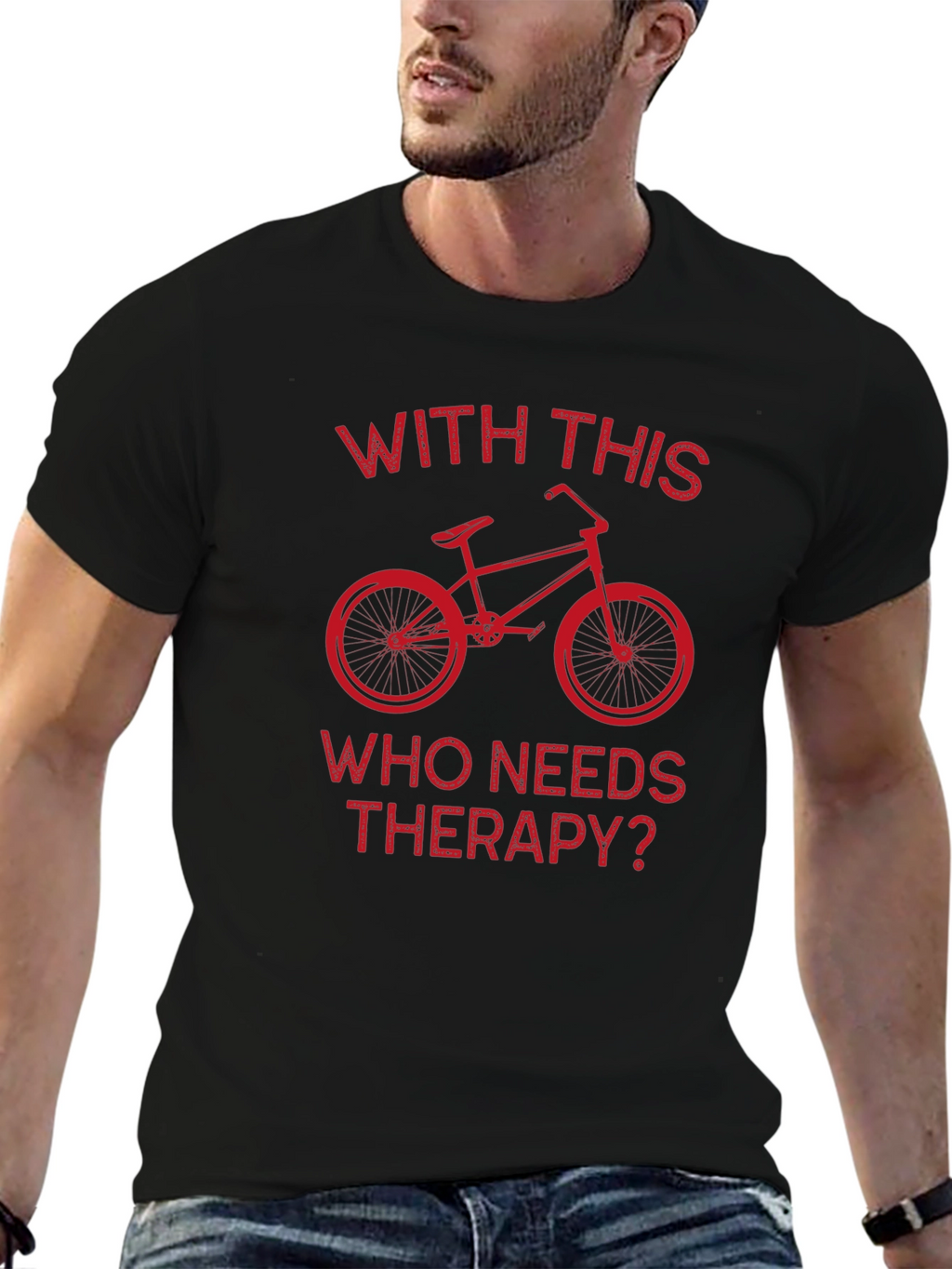 Cycling Therapy T-Shirt: Biker Humor Tee