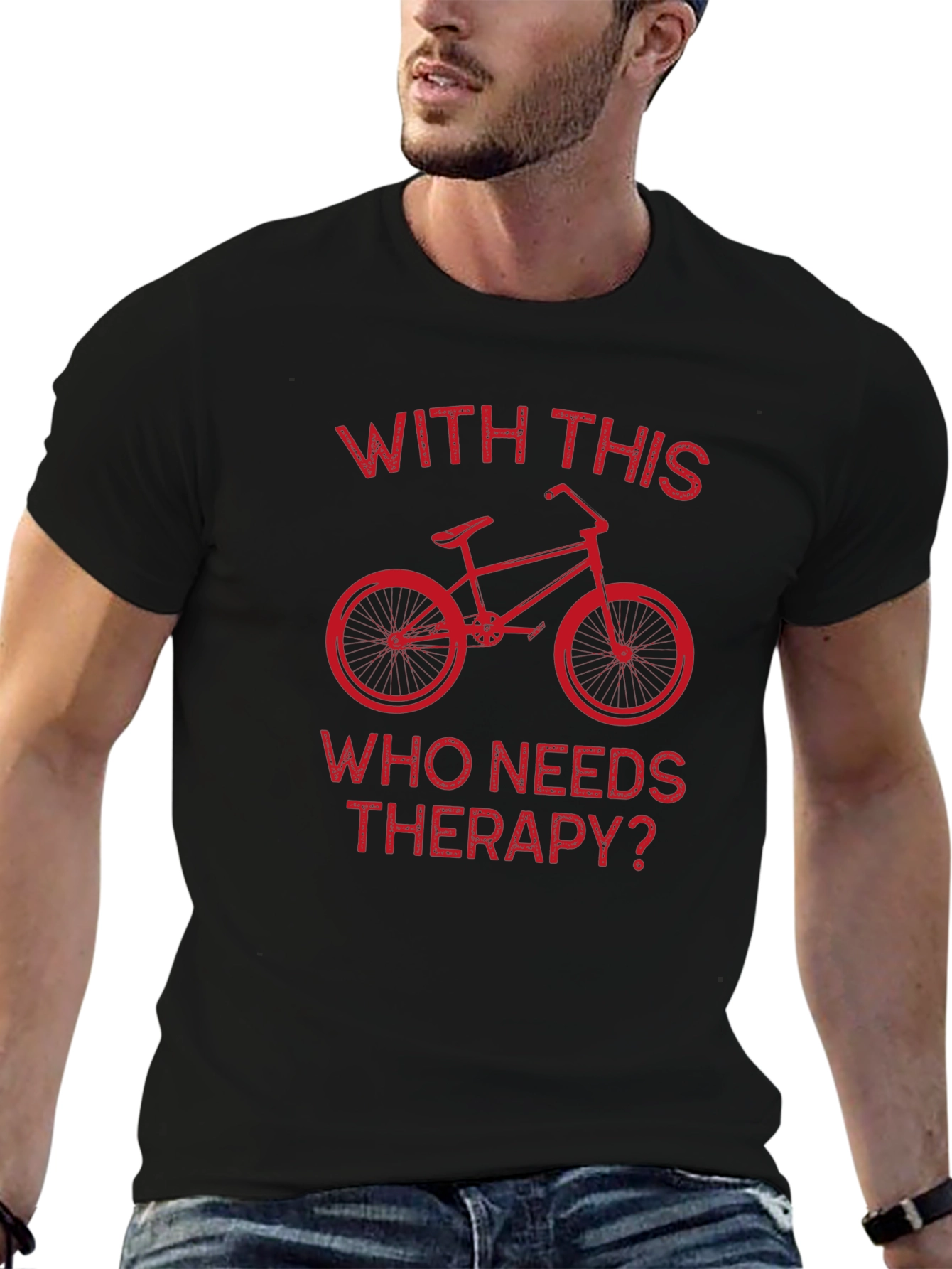 Cycling Therapy T-Shirt: Biker Humor Tee