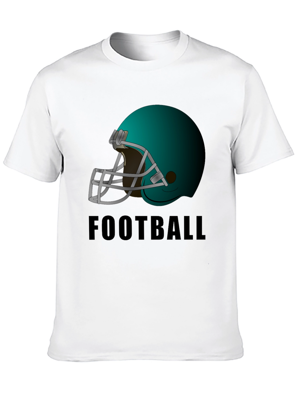 Football Helmet Graphic Tee - Black Cotton T-Shirt
