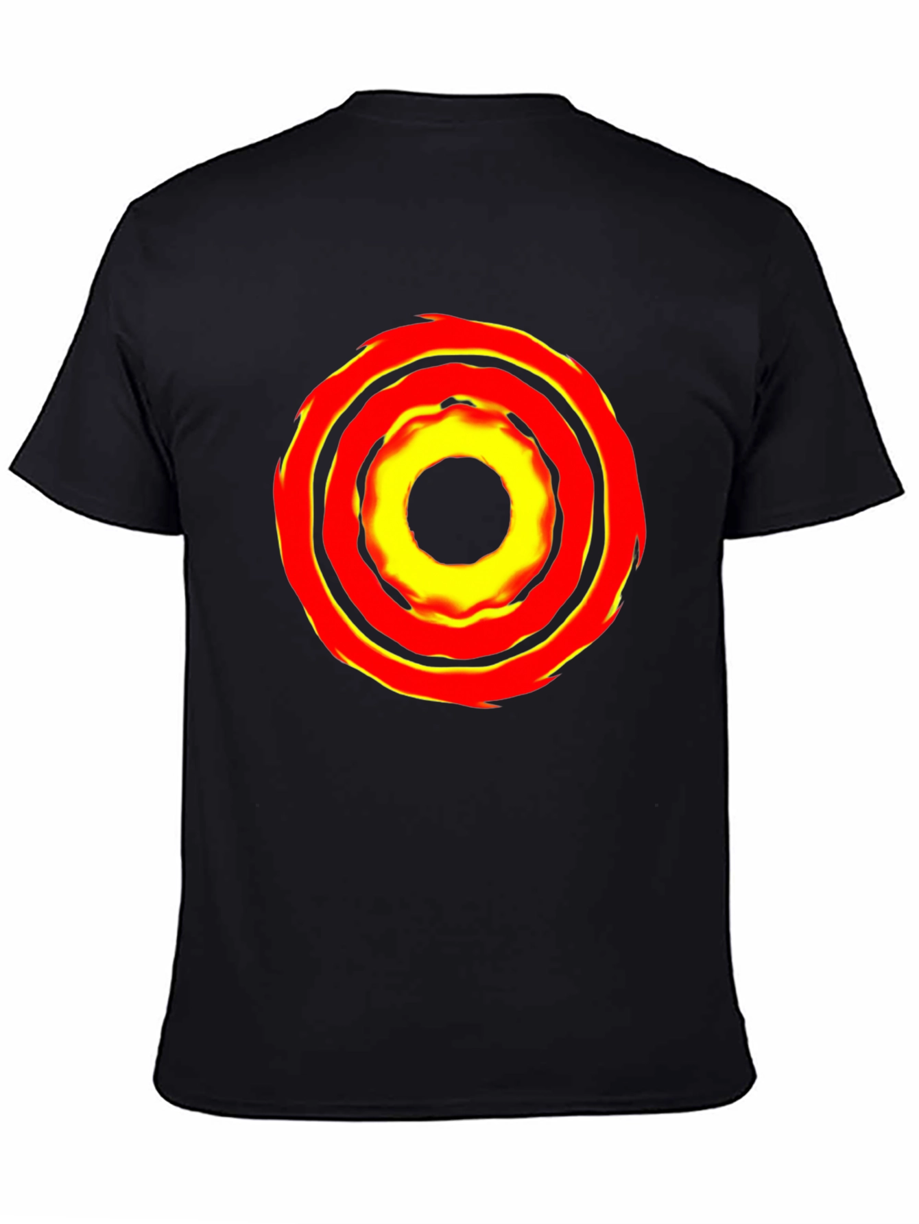 Bold Graphic Tee: Fiery Circle Design
