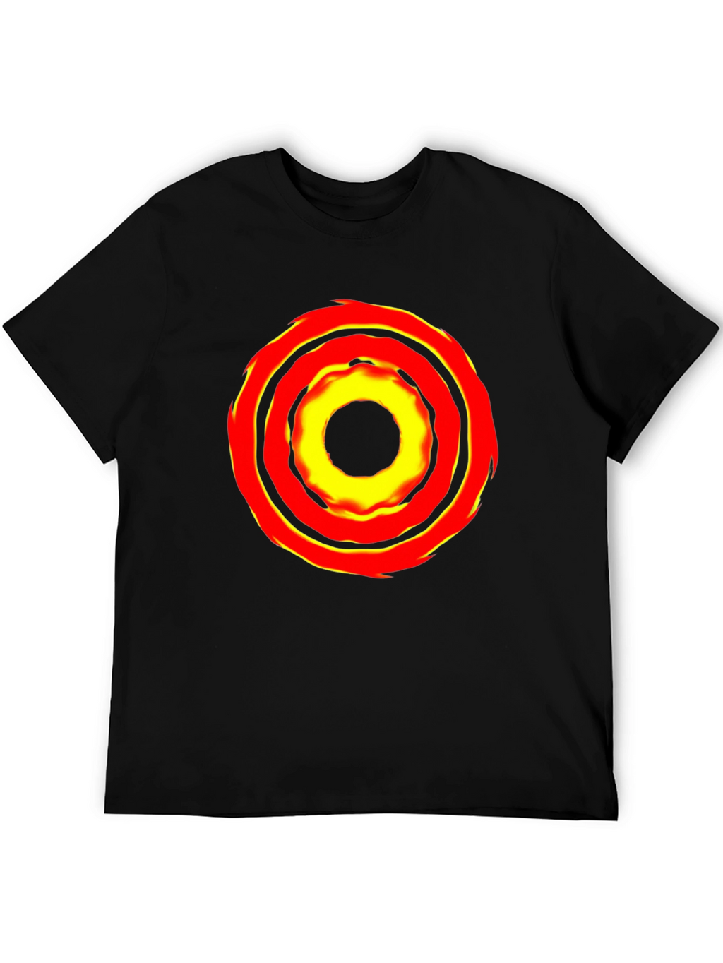 Bold Graphic Tee: Fiery Circle Design