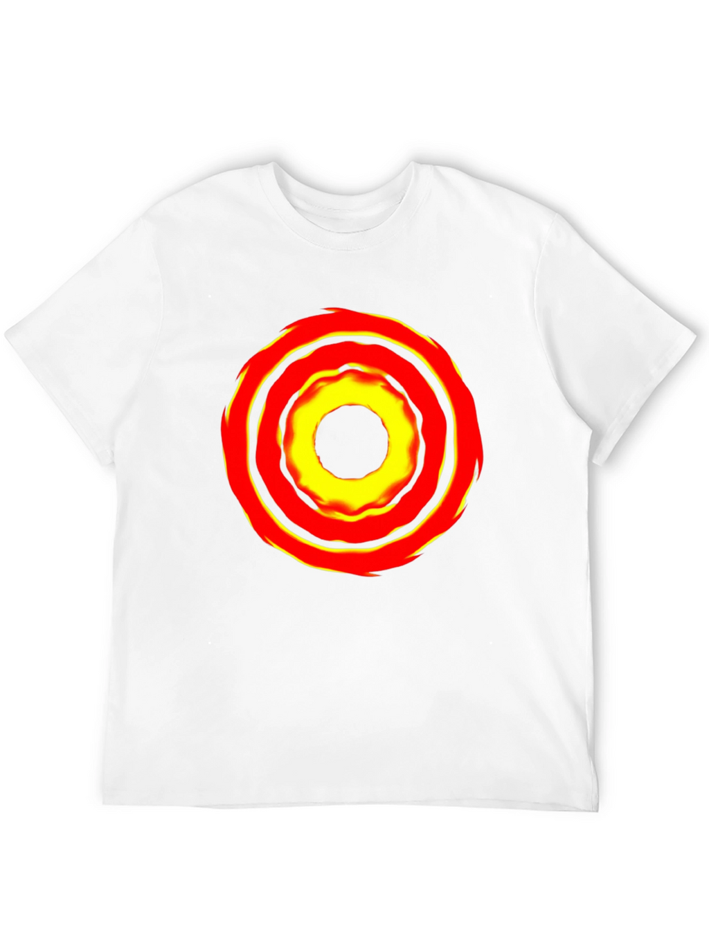 Bold Graphic Tee: Fiery Circle Design