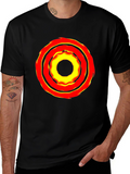 Bold Graphic Tee: Fiery Circle Design