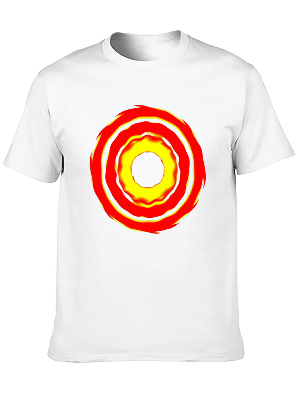 Bold Graphic Tee: Fiery Circle Design