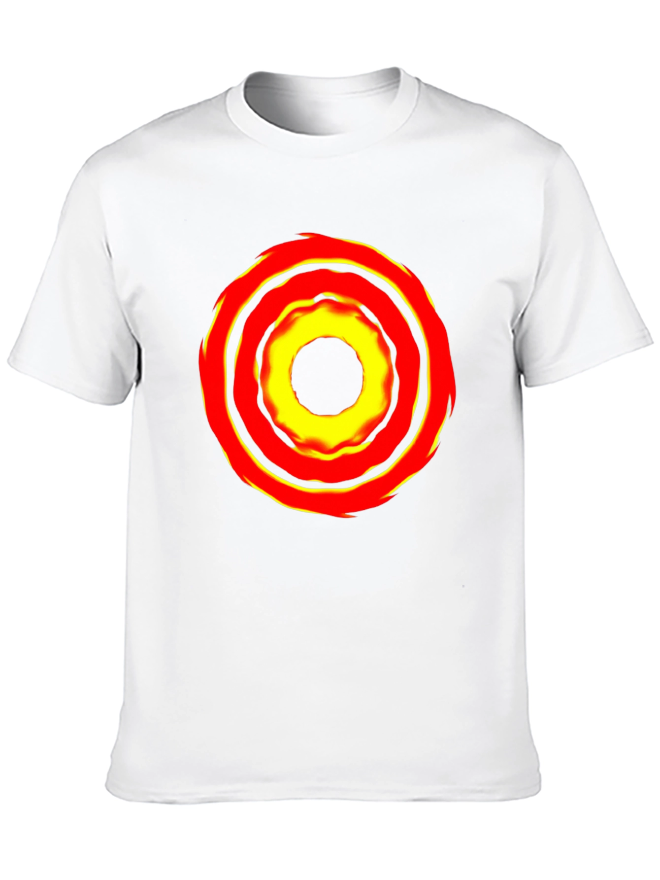 Bold Graphic Tee: Fiery Circle Design