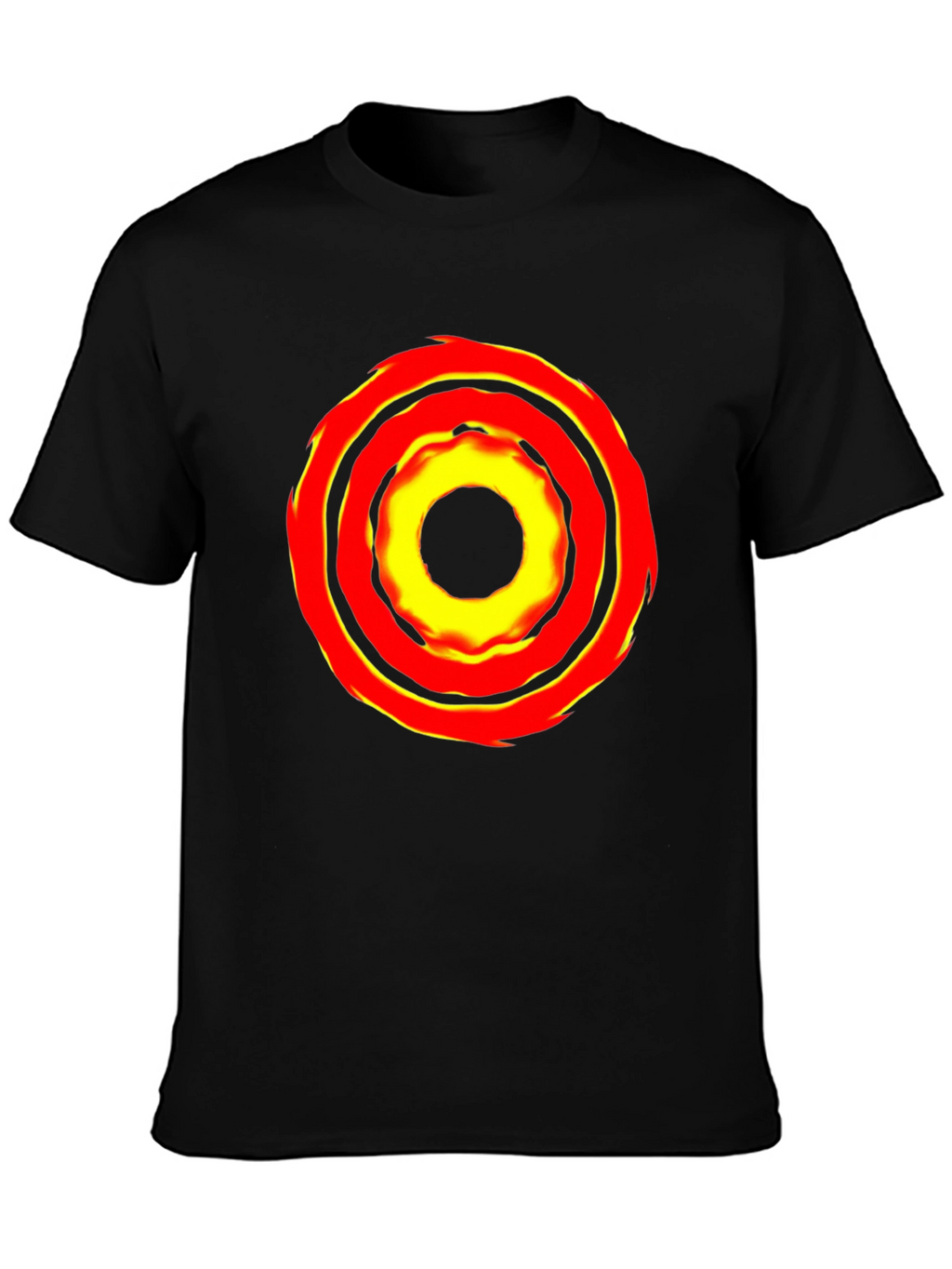 Bold Graphic Tee: Fiery Circle Design