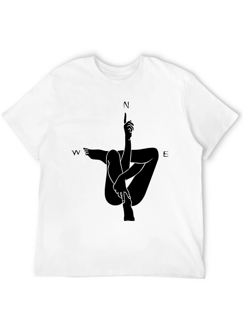 Abstract Compass Rose Black T-Shirt