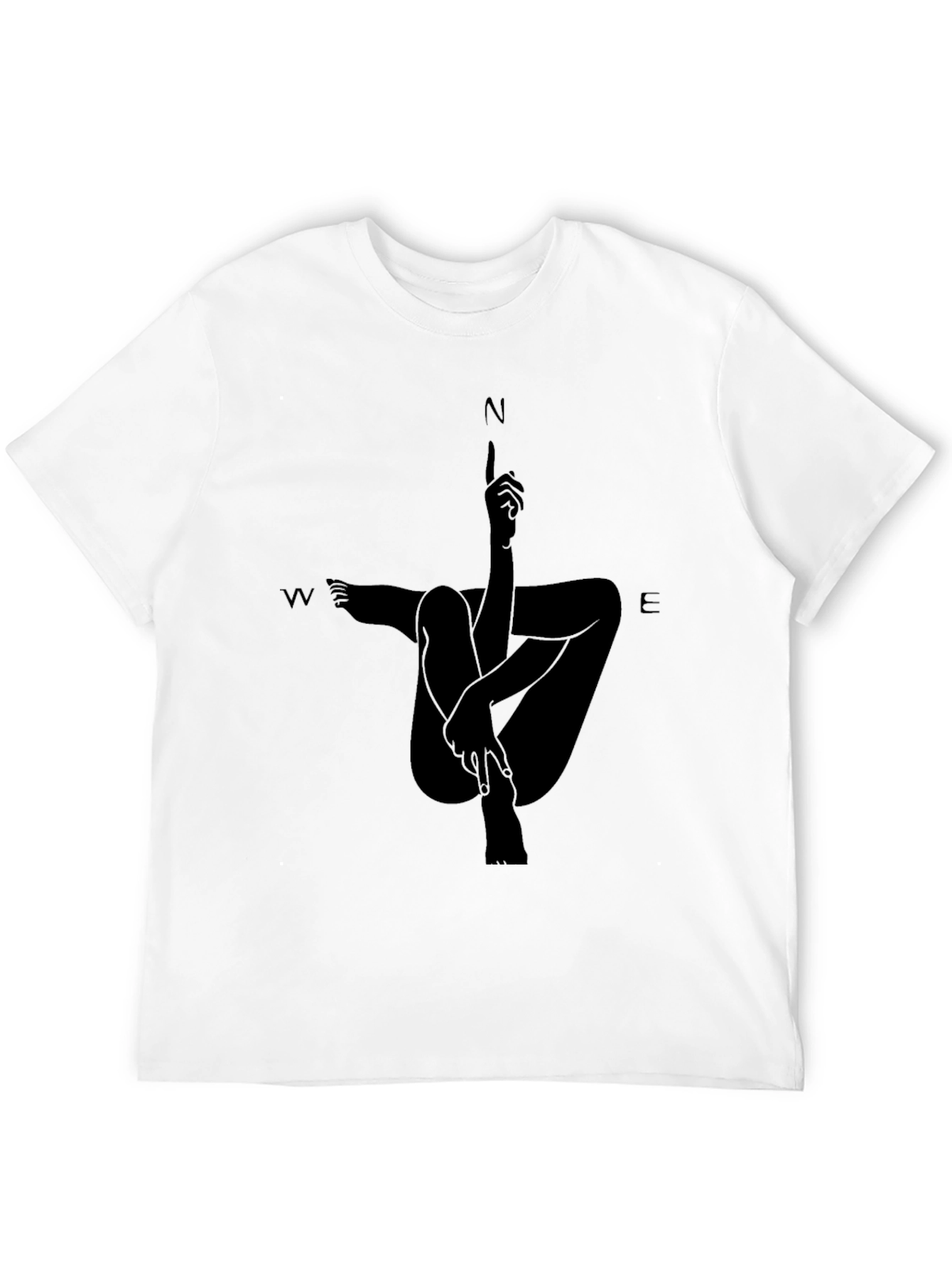 Abstract Compass Rose Black T-Shirt