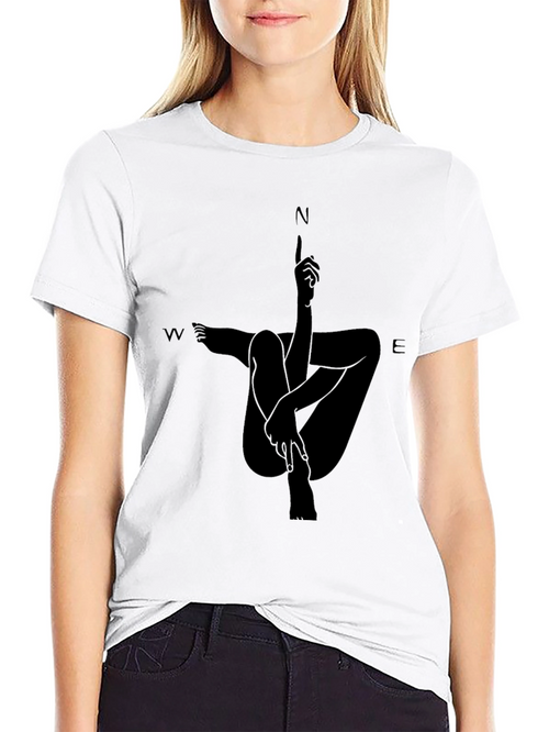 Abstract Compass Rose Black T-Shirt