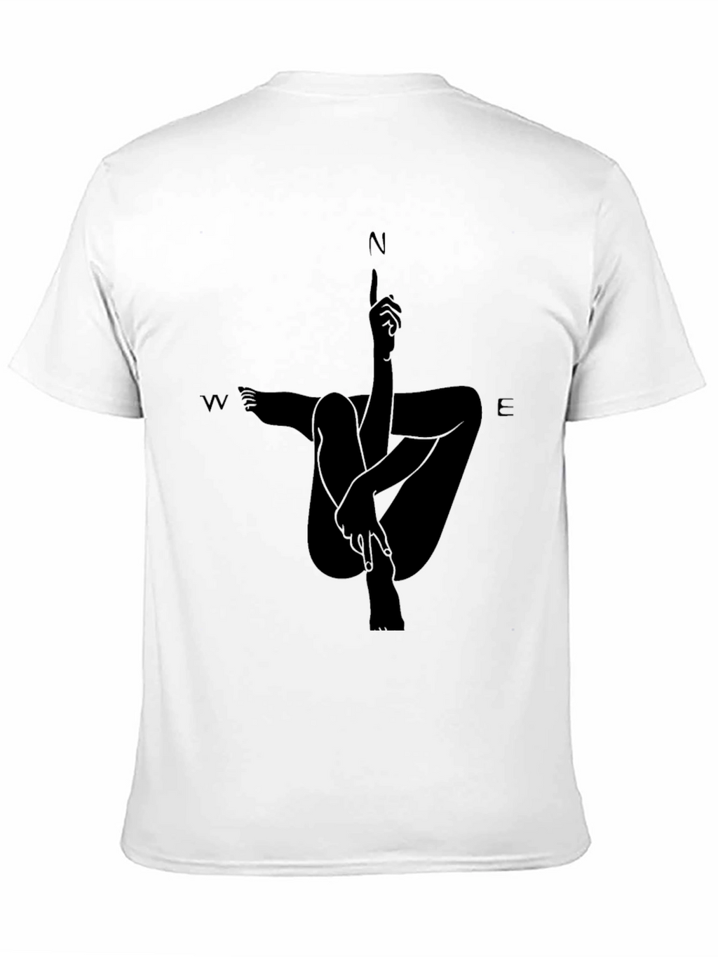 Abstract Compass Rose Black T-Shirt