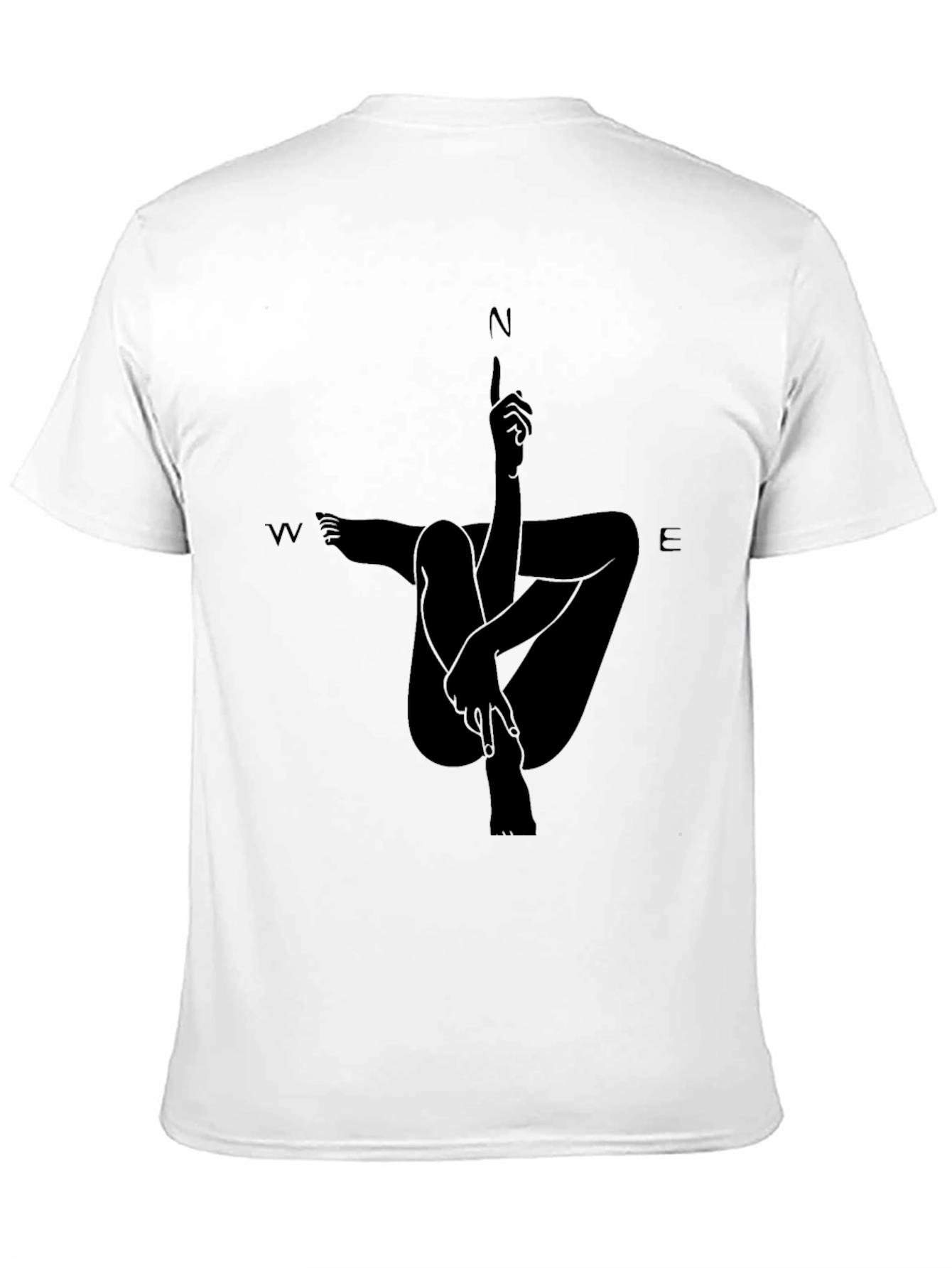 Abstract Compass Rose Black T-Shirt