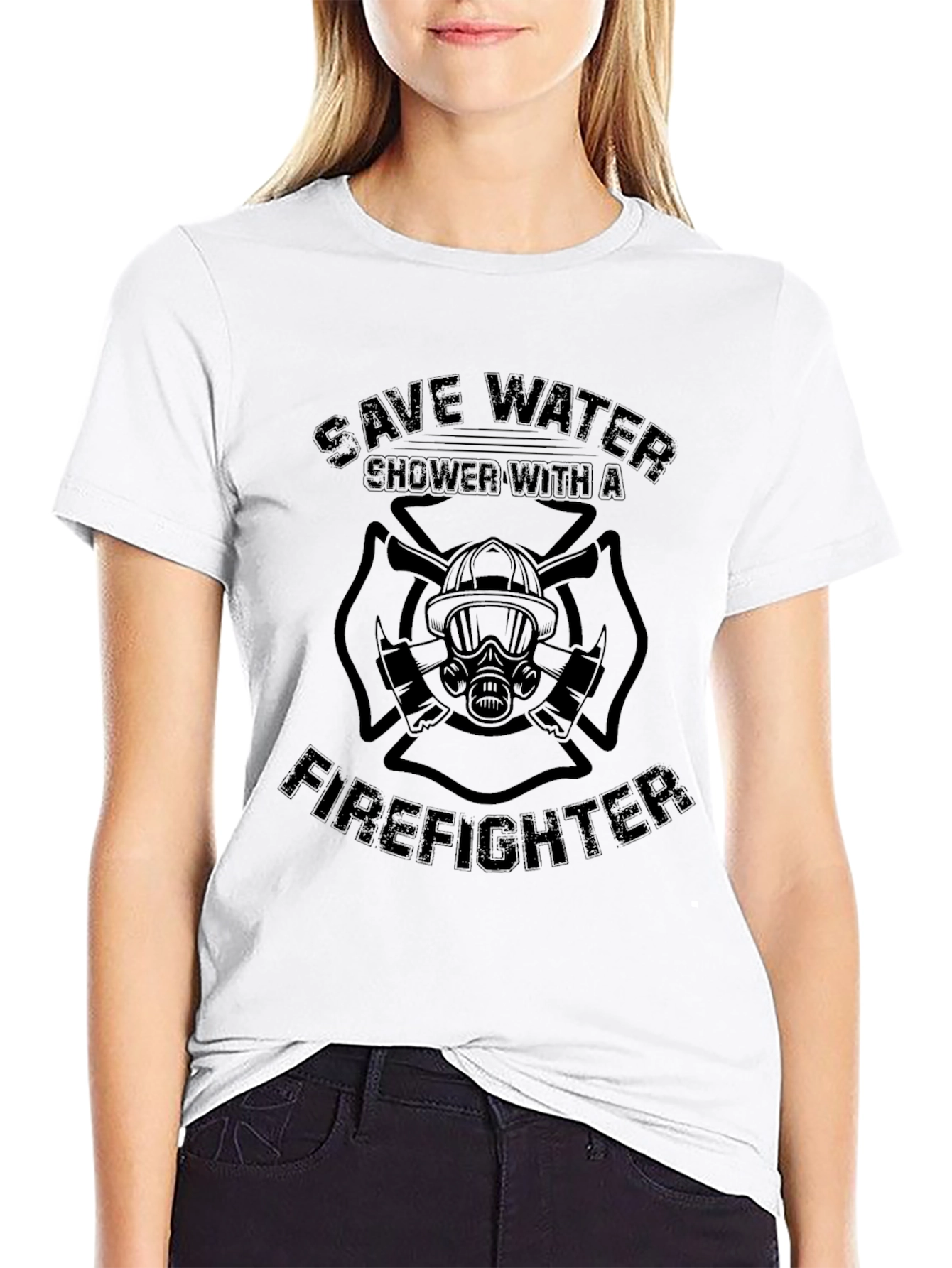 Save Water Shower With a Firefighter T-Shirt