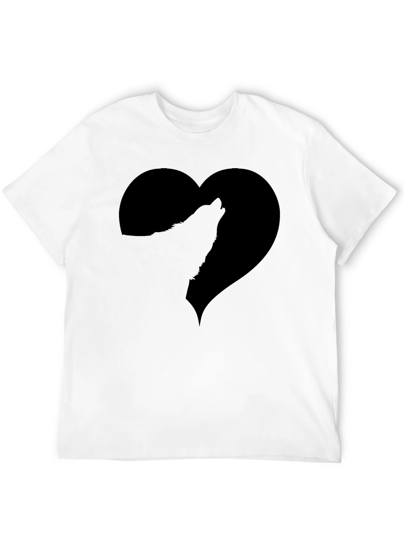 Wolf Heart Black Graphic Tee