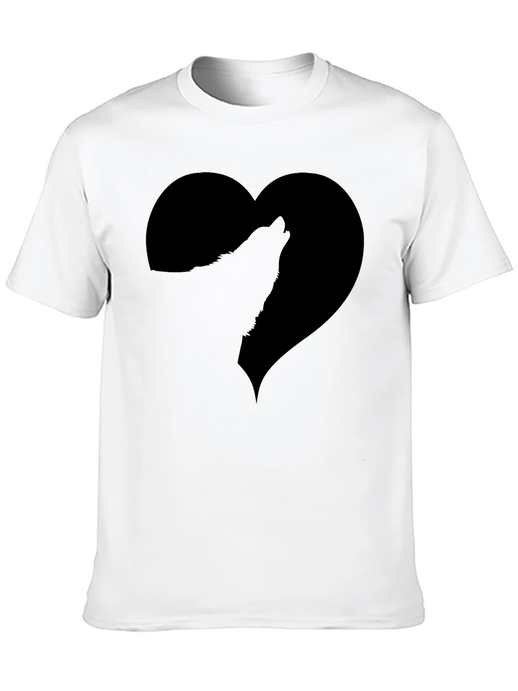 Wolf Heart Black Graphic Tee