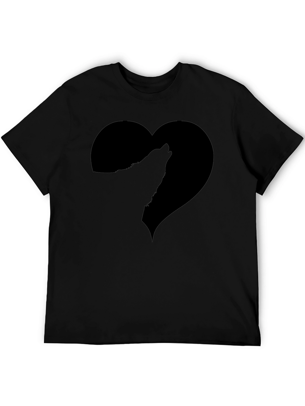 Wolf Heart Black Graphic Tee