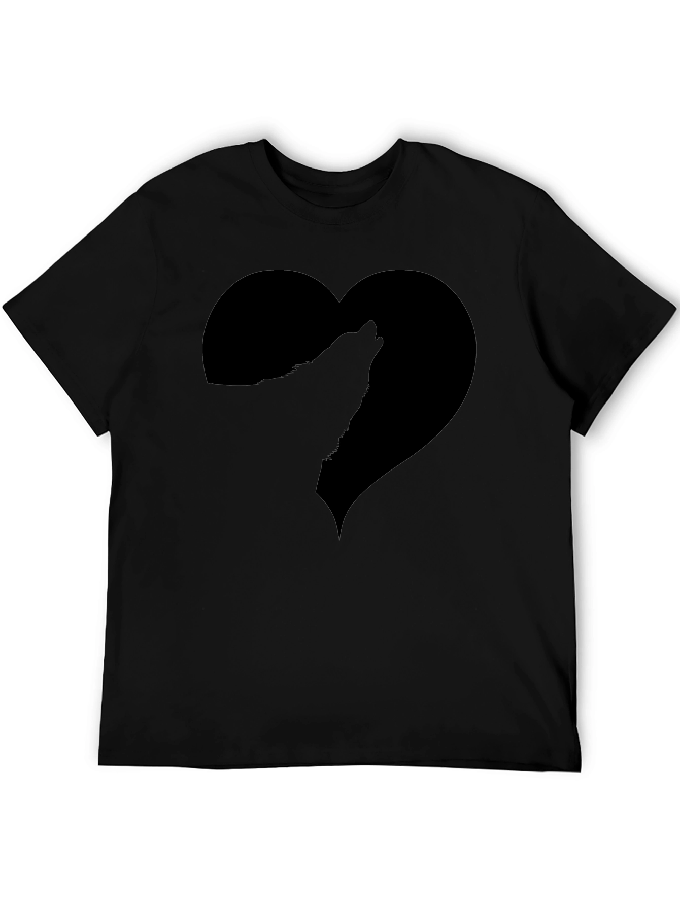 Wolf Heart Black Graphic Tee