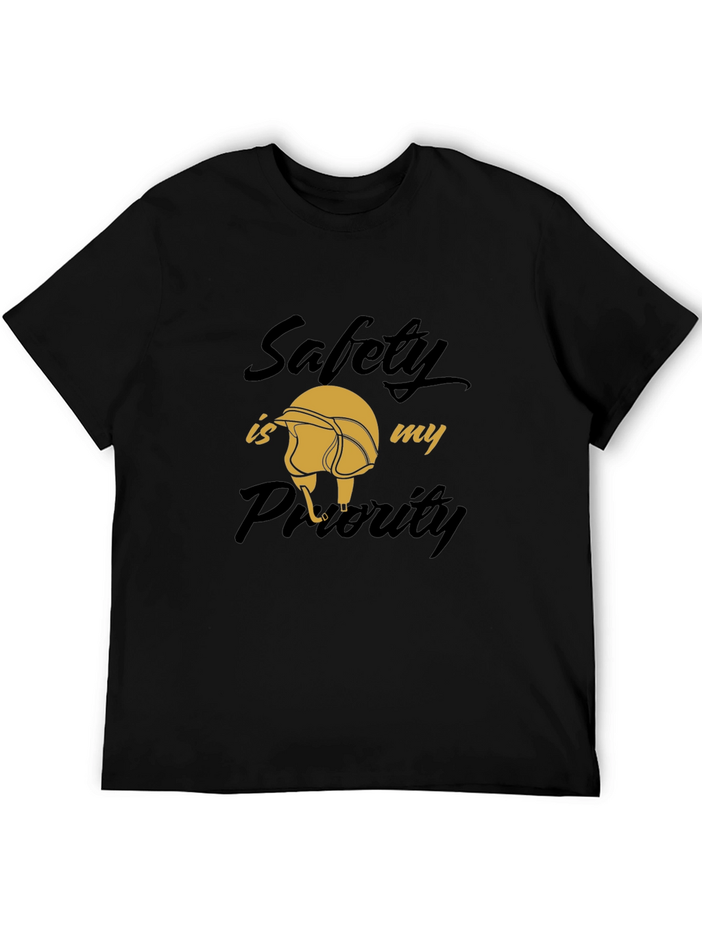 Safety First Graphic Tee - Black Cotton T-Shirt