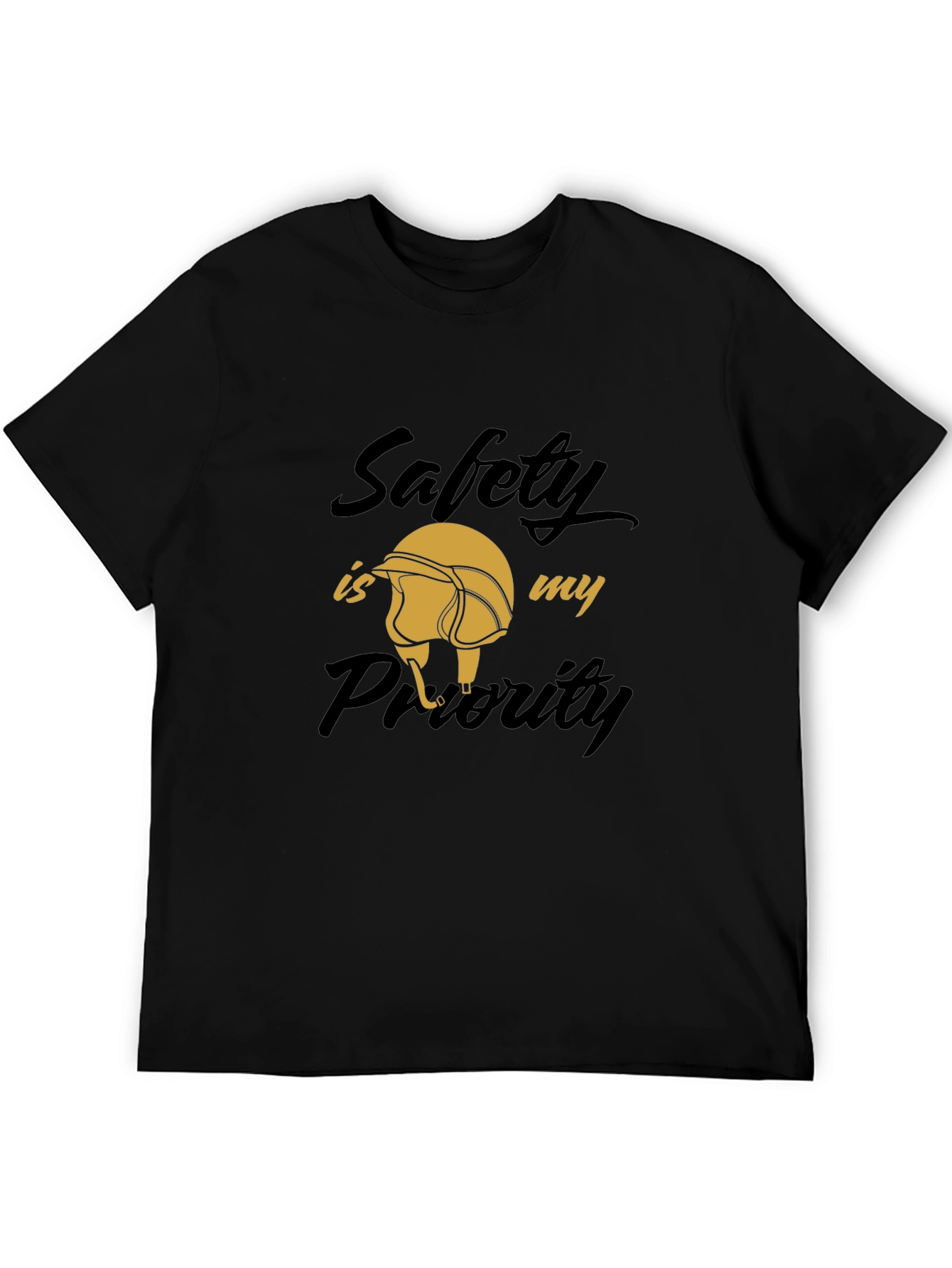 Safety First Graphic Tee - Black Cotton T-Shirt