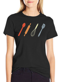 Retro Cooking Utensil T-Shirt - Chef Baker Gift