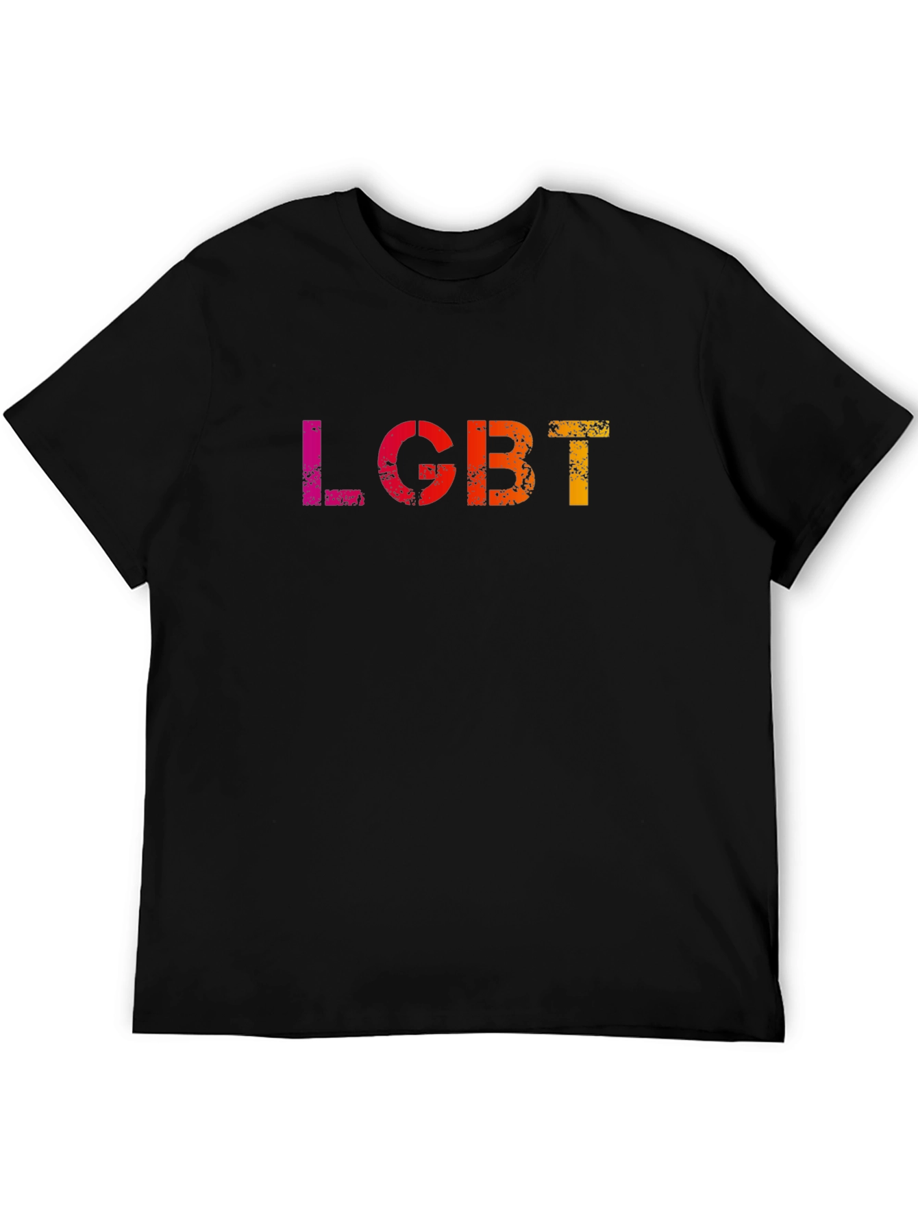 LGBT Pride Graphic Tee - Rainbow Textured Print