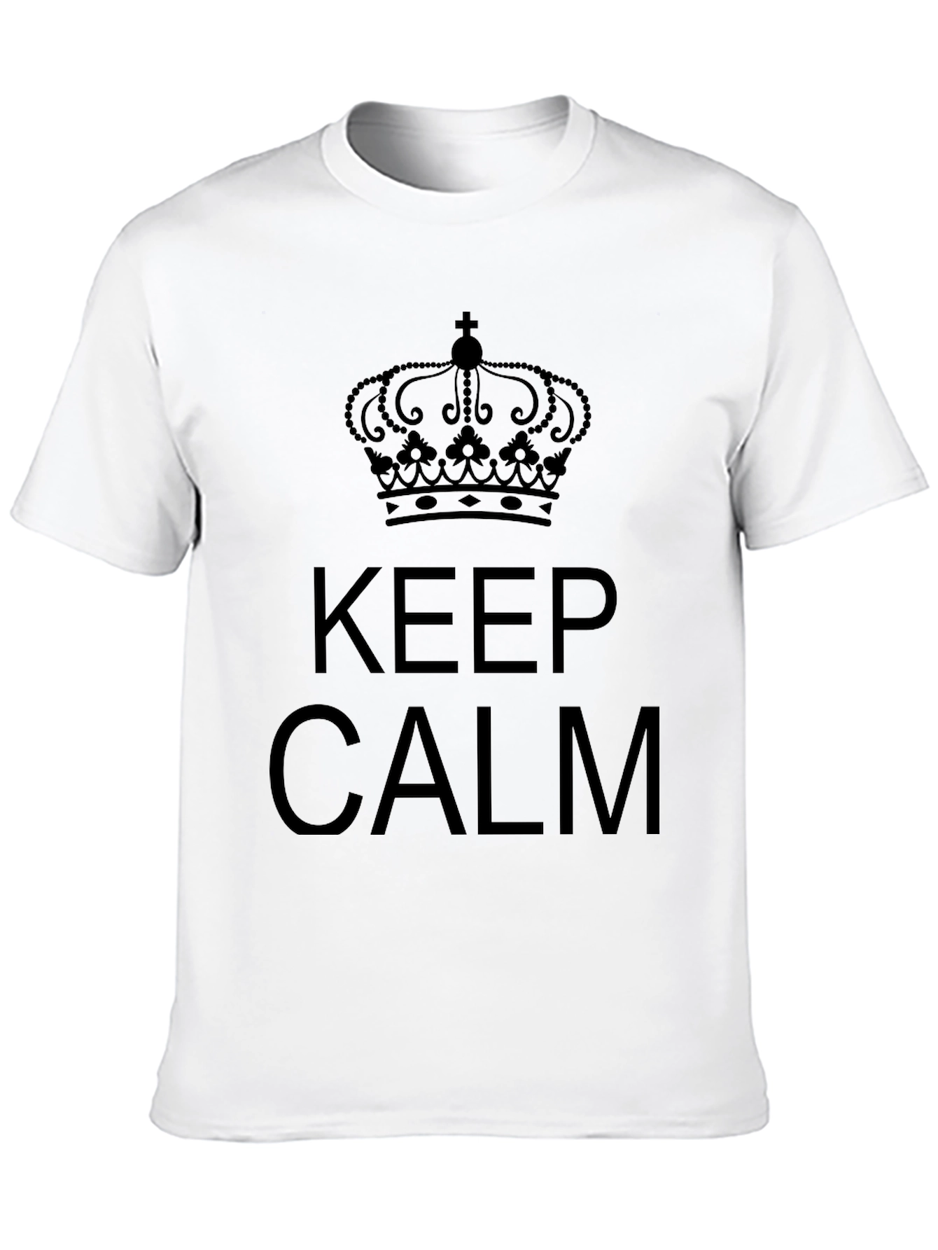 Keep Calm Crown Black T-Shirt - Mens Graphic Tee
