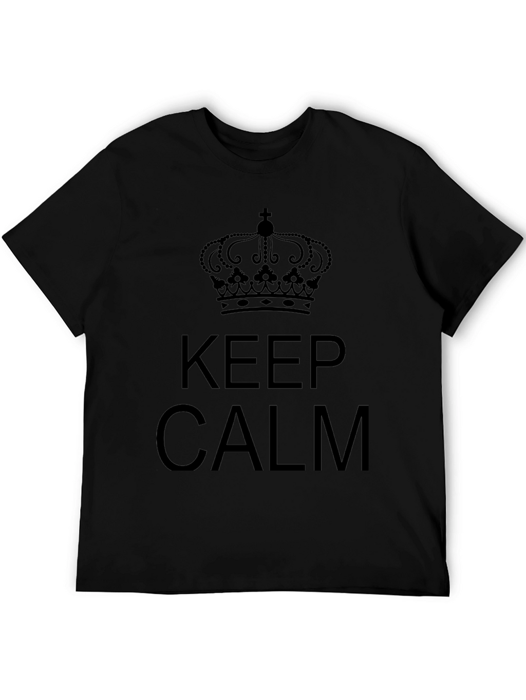 Keep Calm Crown Black T-Shirt - Mens Graphic Tee