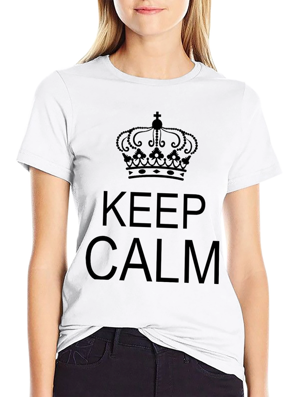 Keep Calm Crown Black T-Shirt - Mens Graphic Tee