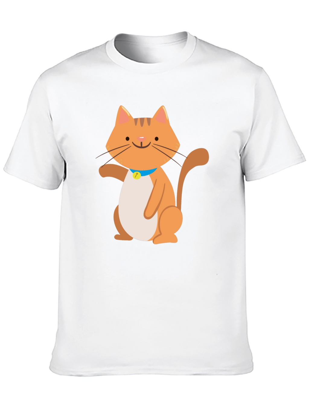 Cute Cartoon Cat Graphic Black T-Shirt
