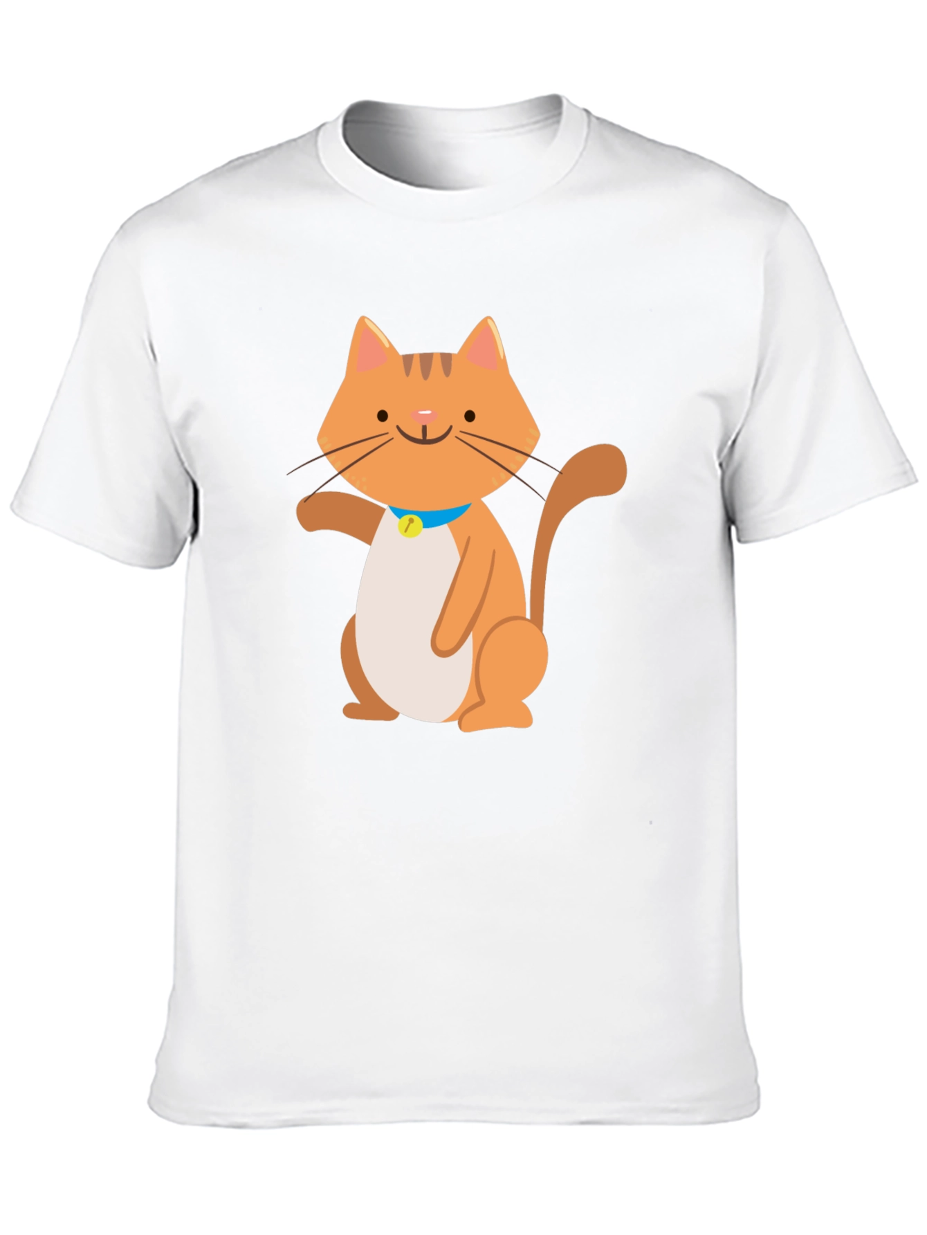 Cute Cartoon Cat Graphic Black T-Shirt