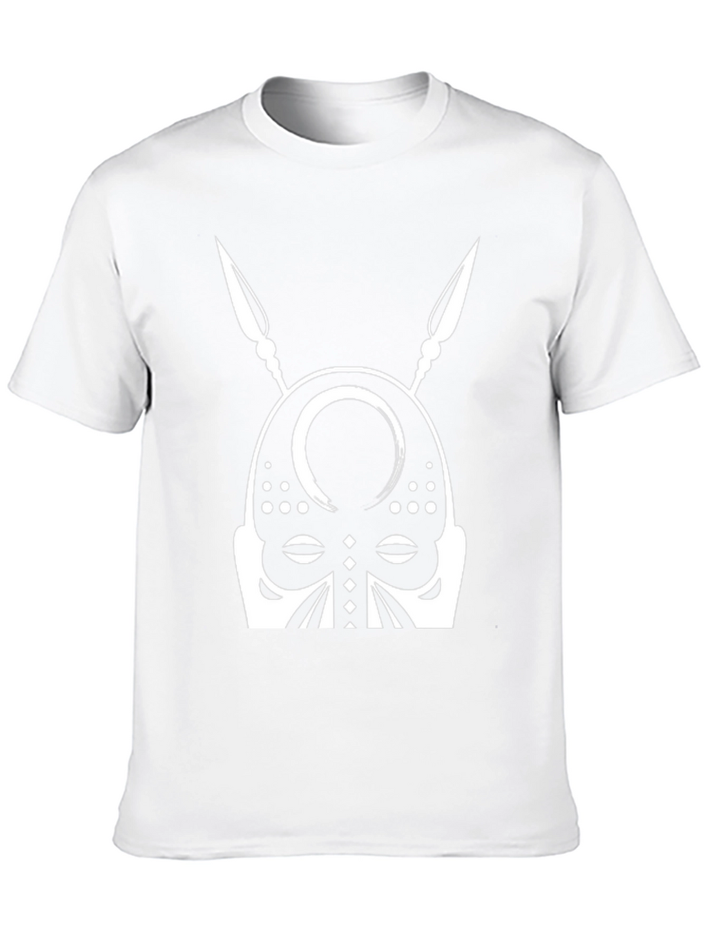 Tribal Mask Graphic Tee - Black Cotton T-Shirt