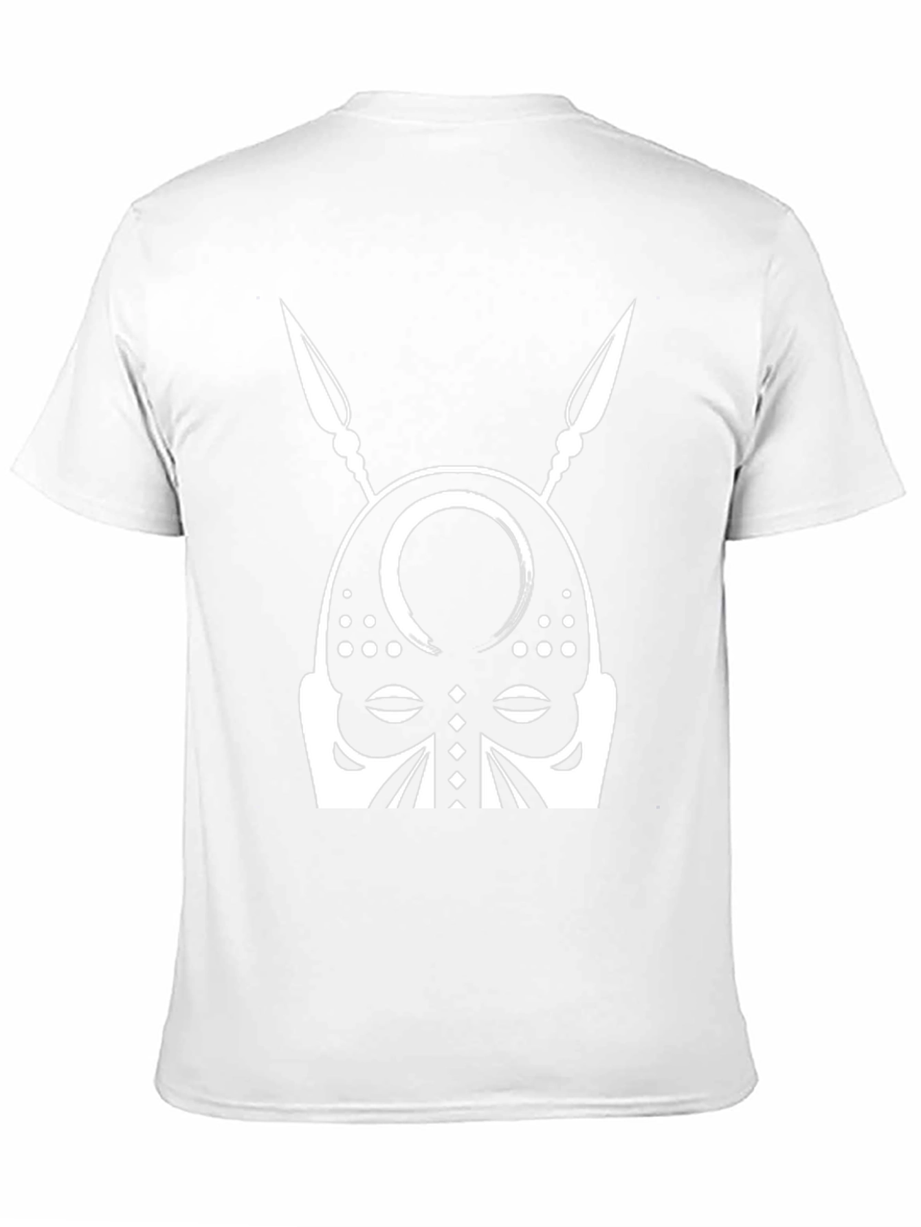 Tribal Mask Graphic Tee - Black Cotton T-Shirt