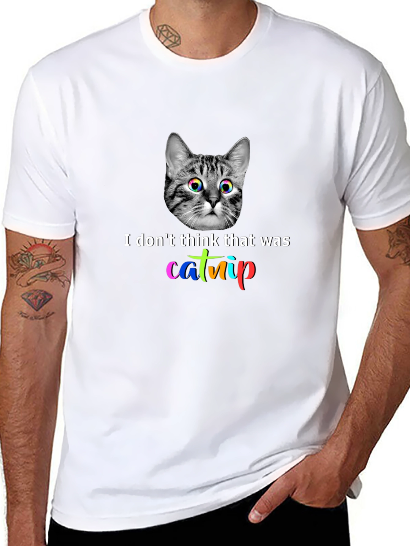 Catnip Cat Graphic T-Shirt - Unisex Black Tee