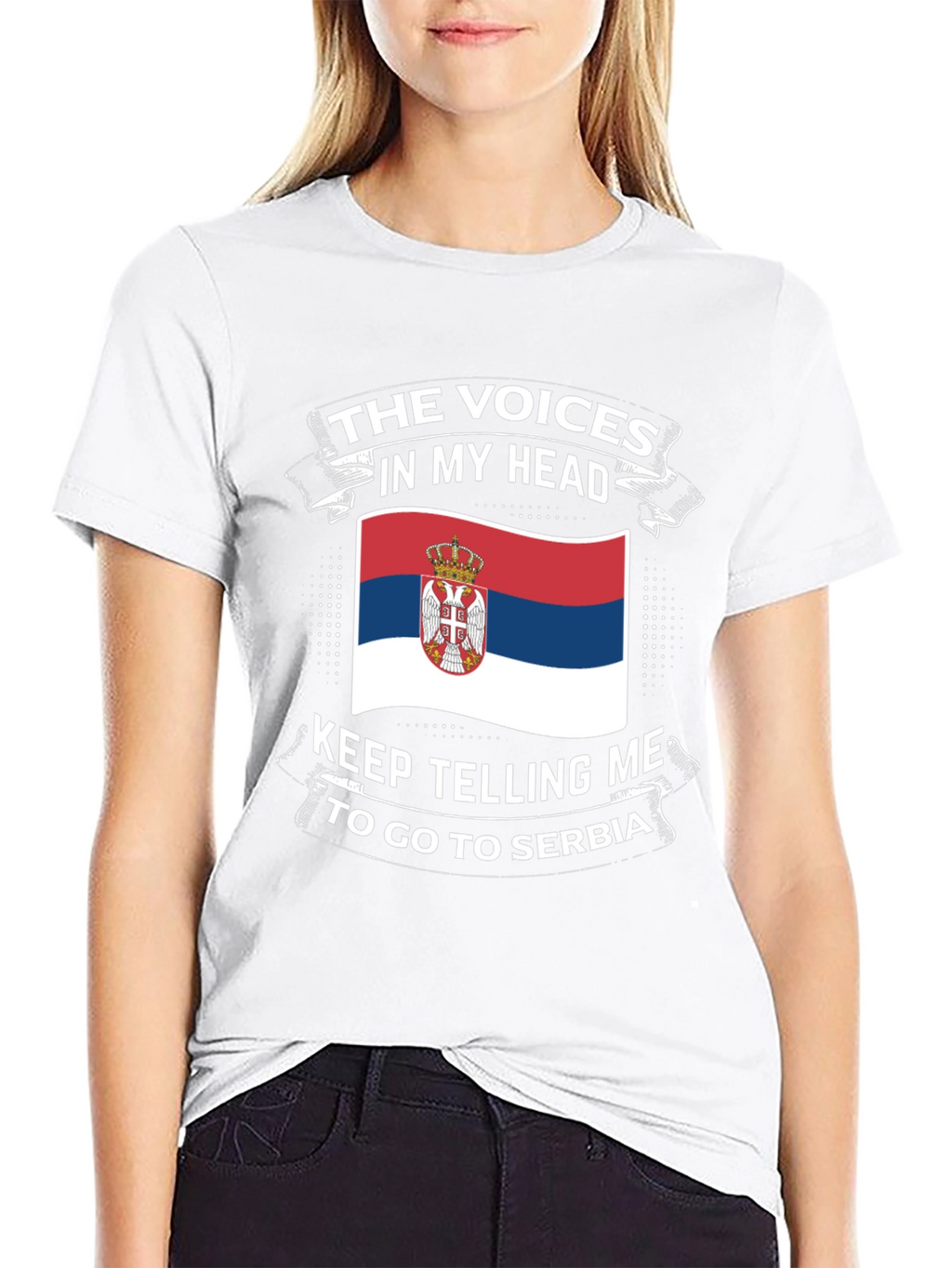 Serbia Flag T-Shirt: The Voices In My Head Tee