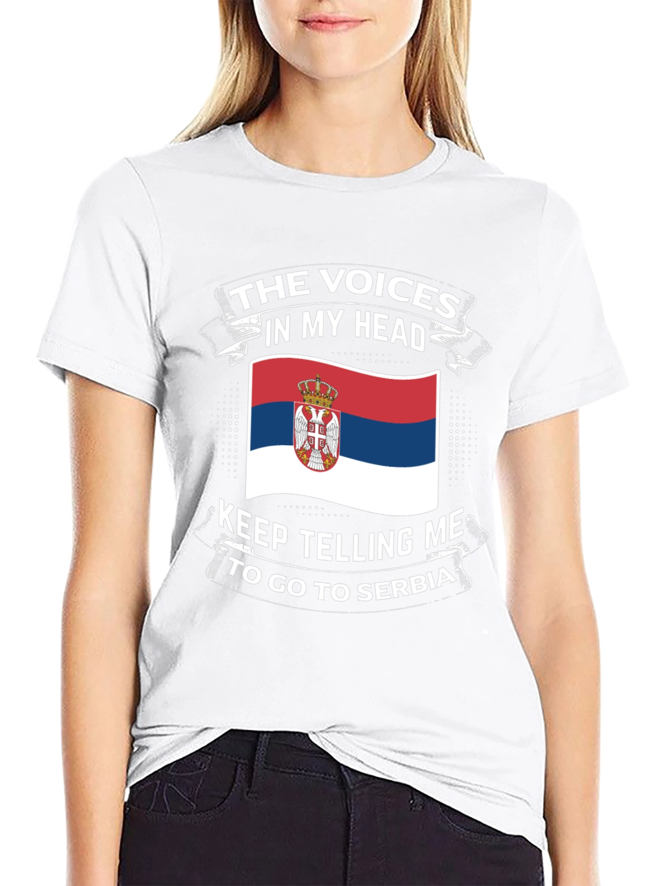 Serbia Flag T-Shirt: The Voices In My Head Tee