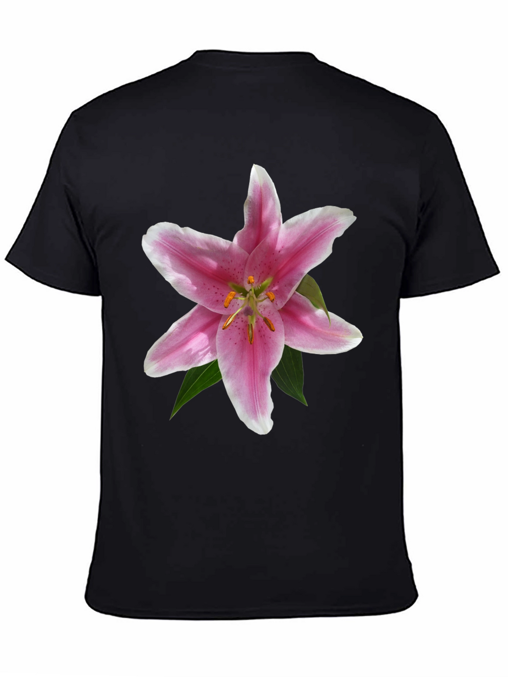 Floral Lily Graphic T-Shirt - Black Casual Tee