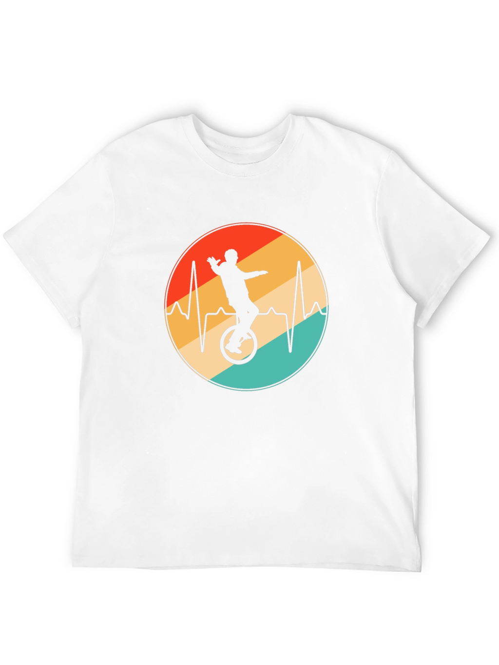 Unicycle Heartbeat Black T-Shirt