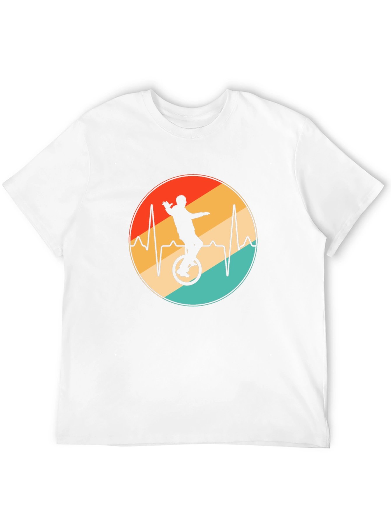 Unicycle Heartbeat Black T-Shirt