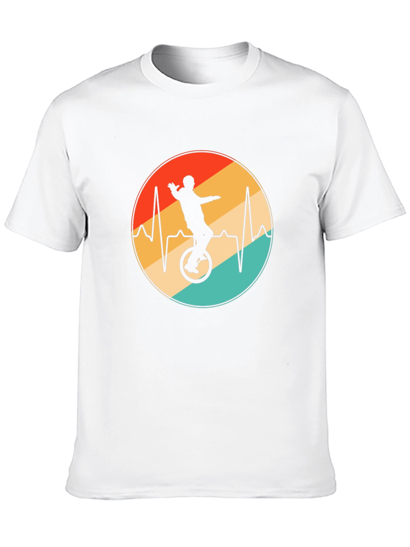 Unicycle Heartbeat Black T-Shirt