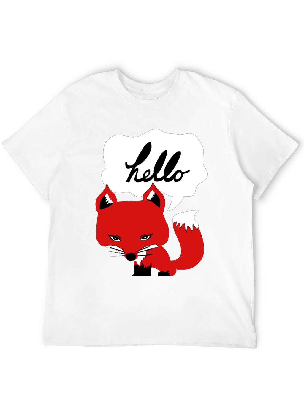 Hello Fox Graphic T-Shirt - Mens Black Tee