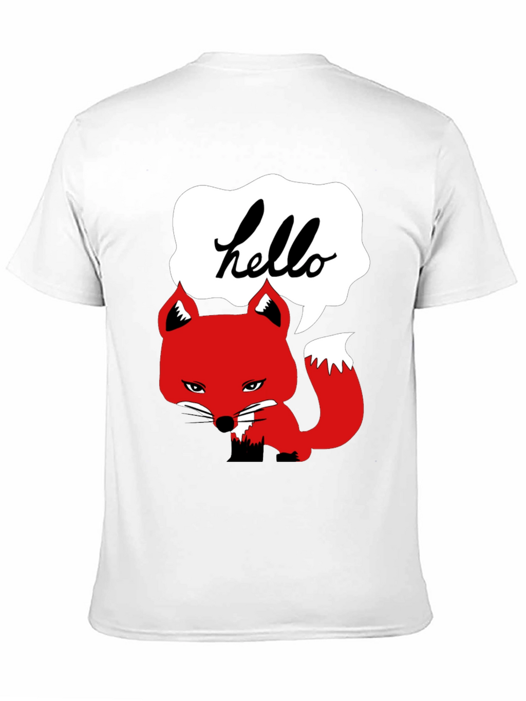Hello Fox Graphic T-Shirt - Mens Black Tee