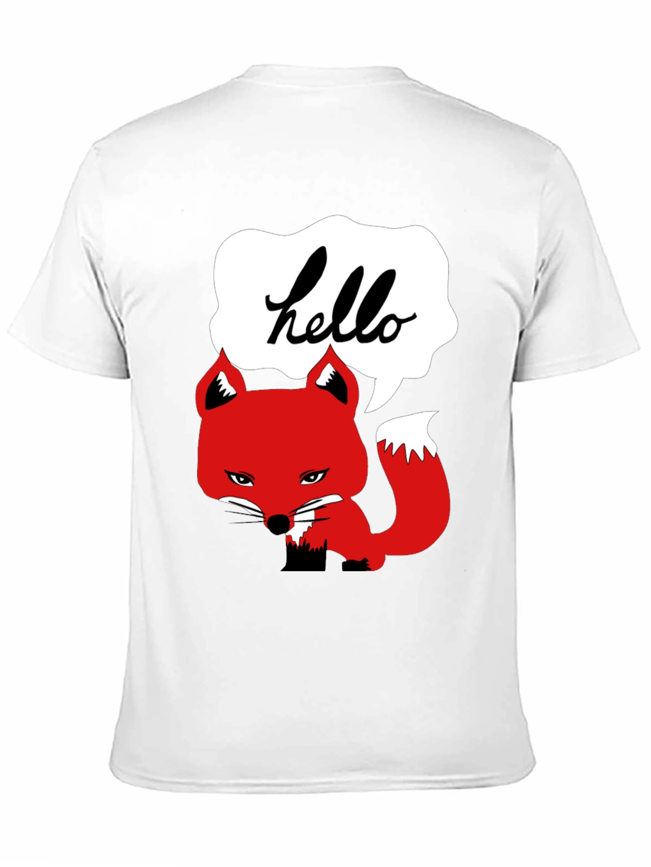 Hello Fox Graphic T-Shirt - Mens Black Tee
