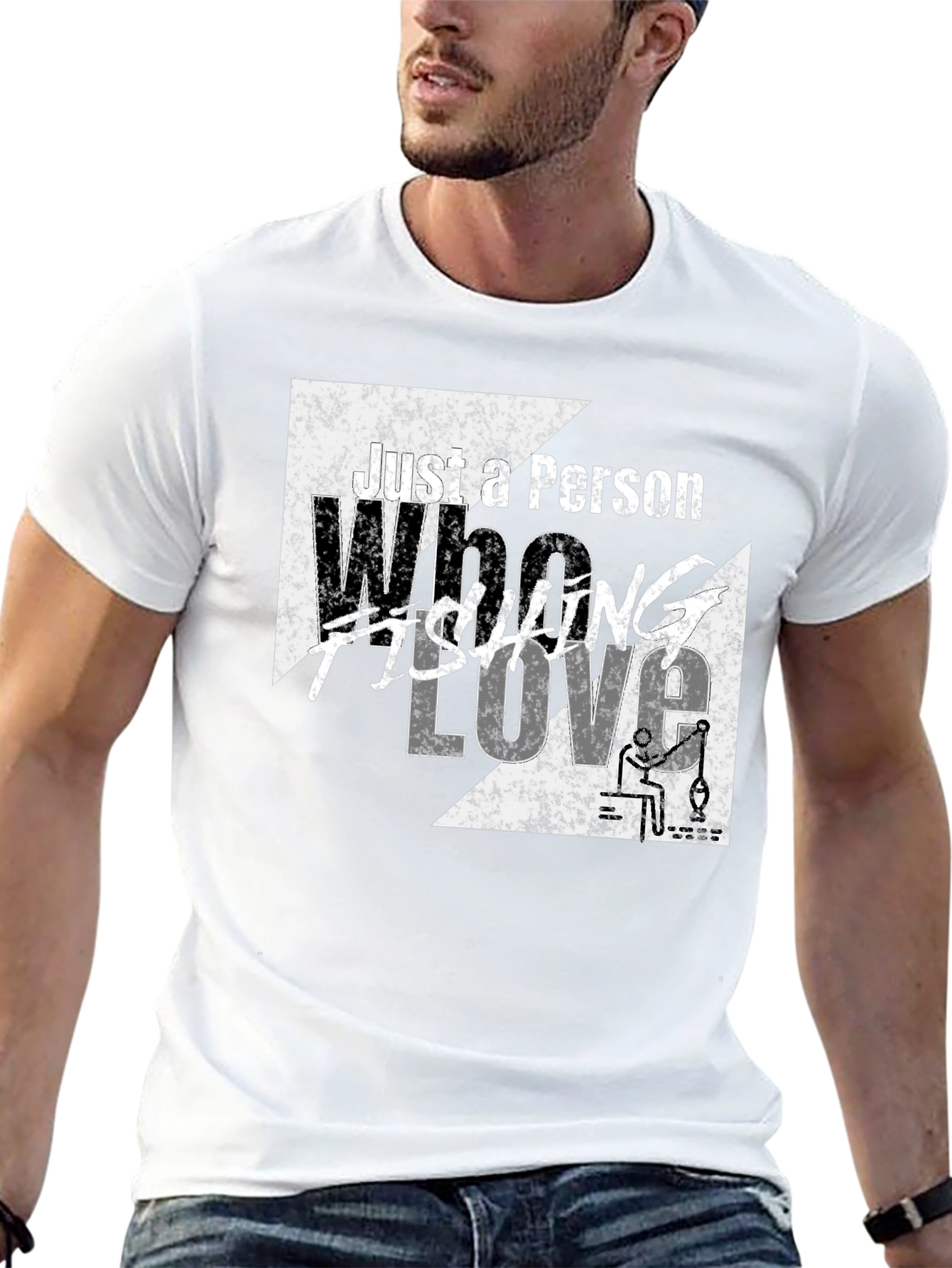 Fishing Lover Graphic Tee - Black