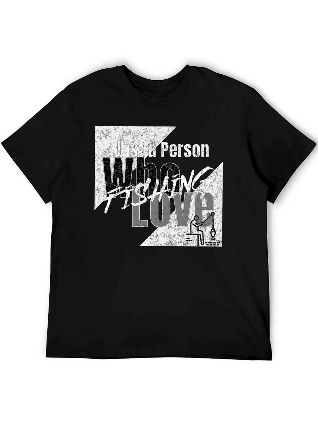 Fishing Lover Graphic Tee - Black