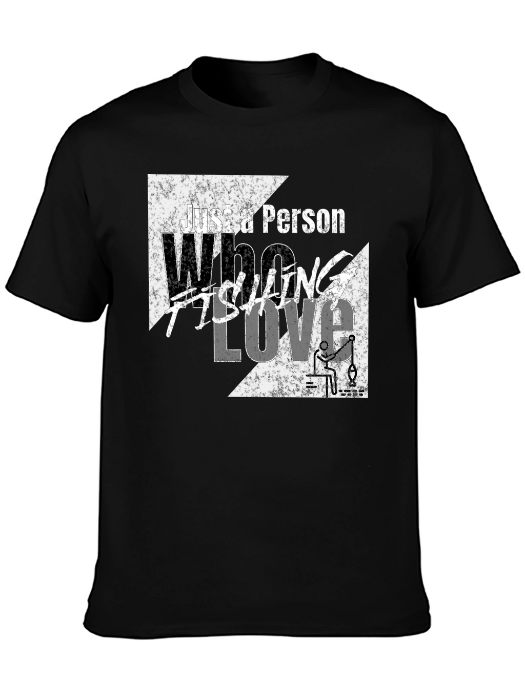 Fishing Lover Graphic Tee - Black