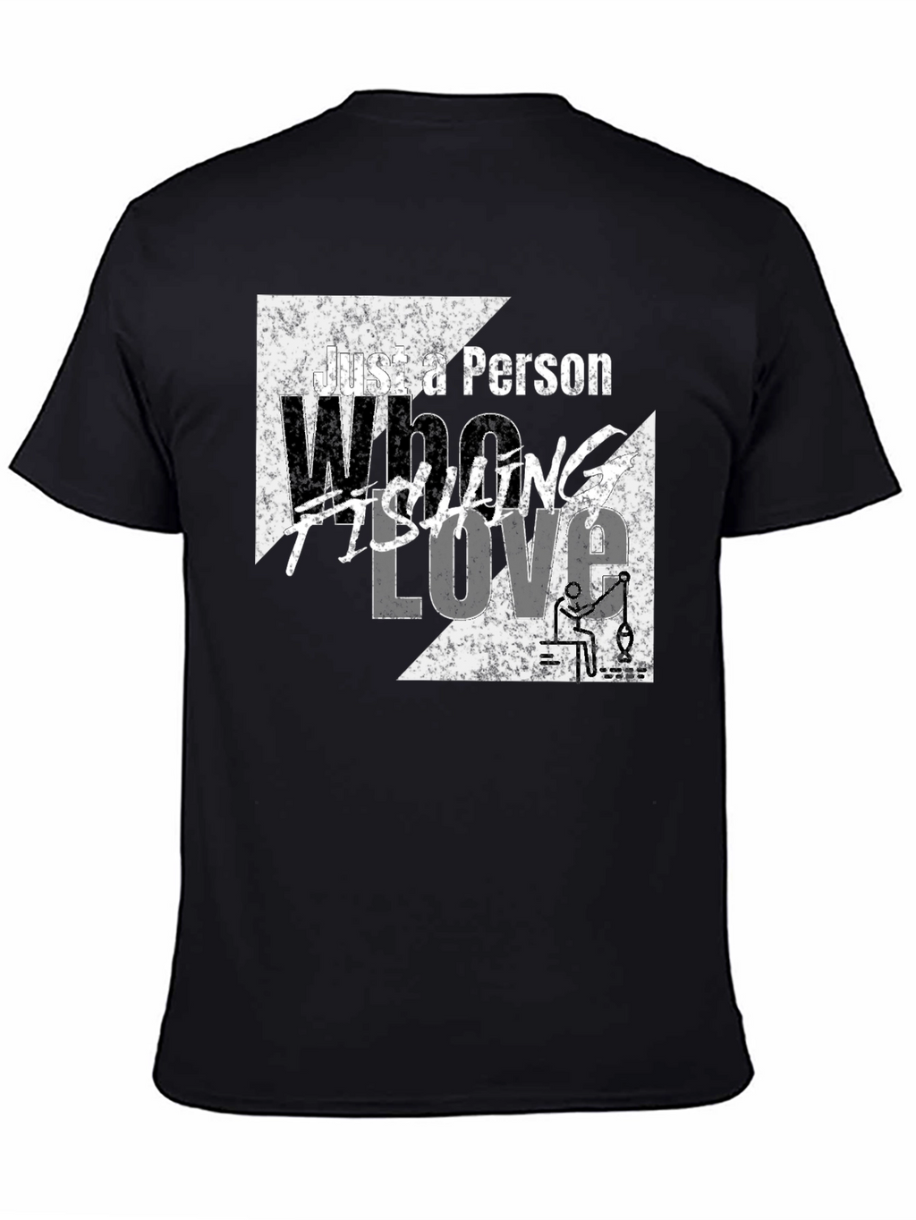 Fishing Lover Graphic Tee - Black