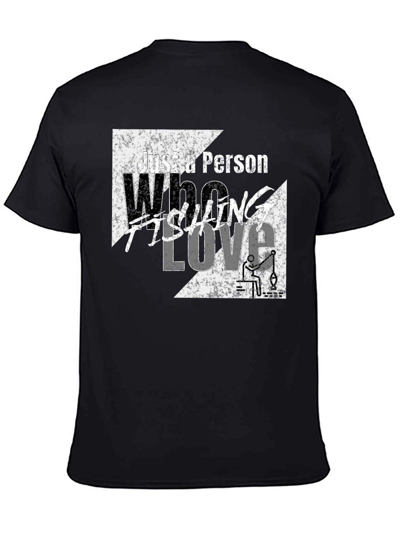 Fishing Lover Graphic Tee - Black