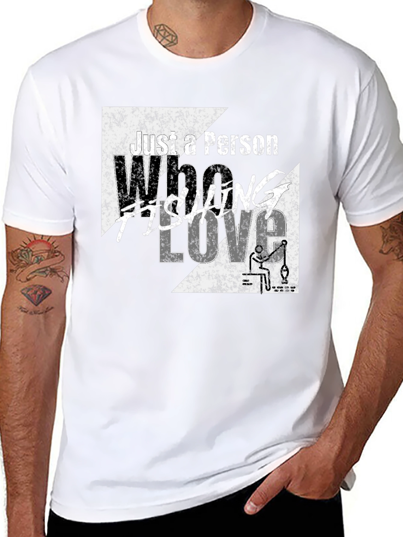 Fishing Lover Graphic Tee - Black